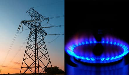 Pylône électrique et flamme pour chauffage au gaz ou mazout