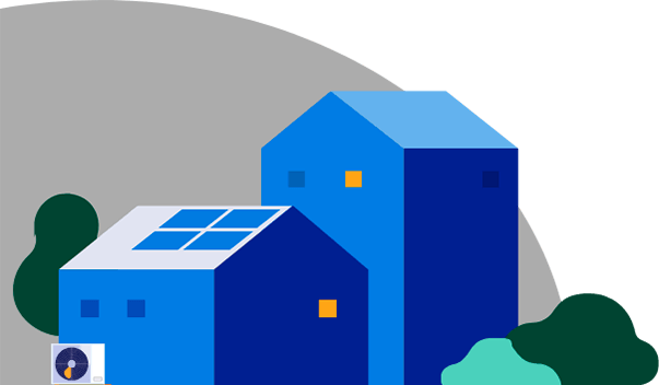 illustration de maisons - Logis vert