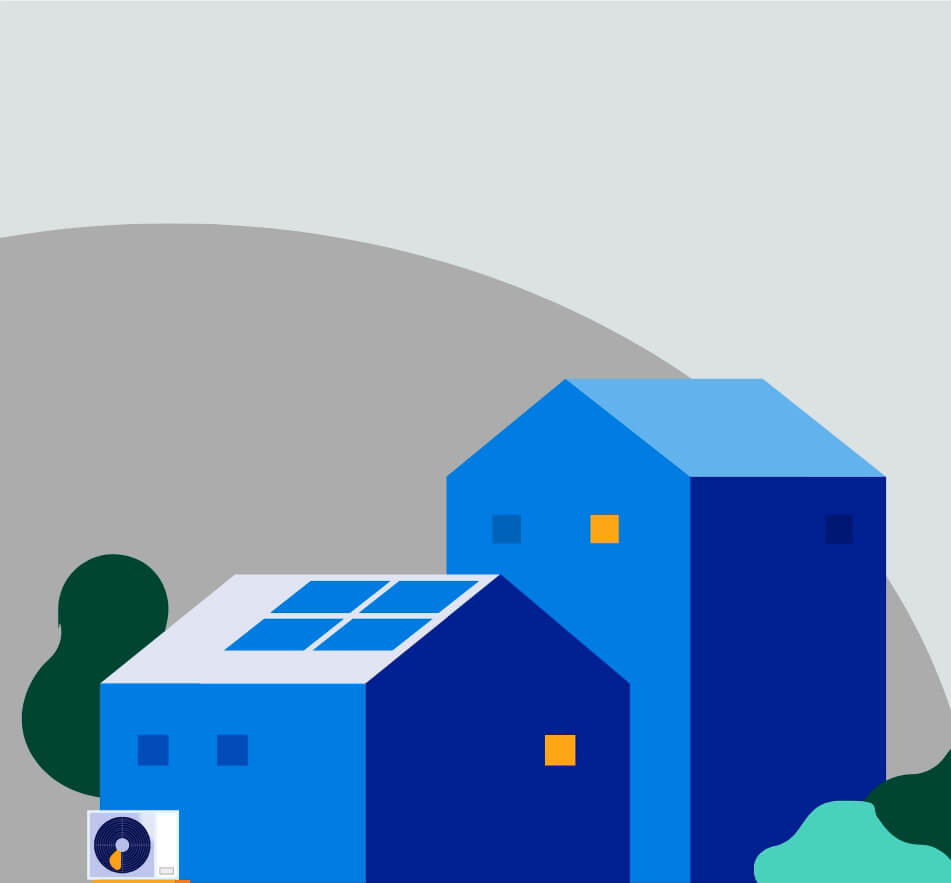 illustration de maisons - Logis vert